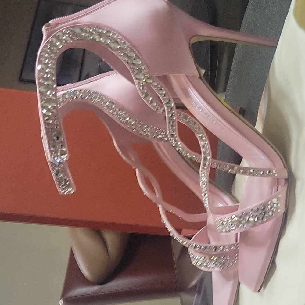 ALEXANDER McQUEEN Crystal-Embellished Satin High-Heel Sandals - Picture 3 of 5